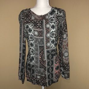 MONARI ITALIA BUTTON DOWN BLOUSE SIZE M